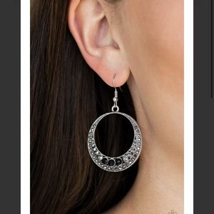 Silver black earrings
